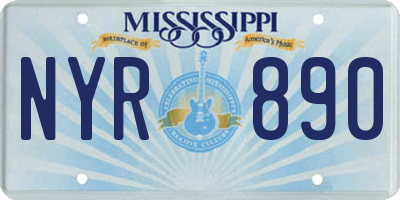 MS license plate NYR890