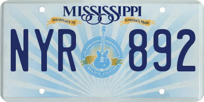 MS license plate NYR892