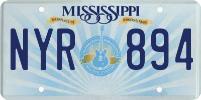 MS license plate NYR894