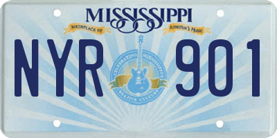 MS license plate NYR901