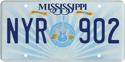 MS license plate NYR902