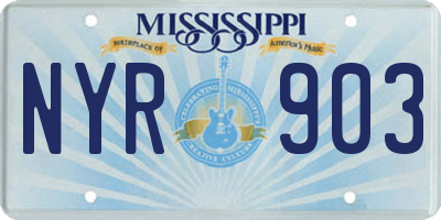 MS license plate NYR903