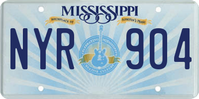MS license plate NYR904