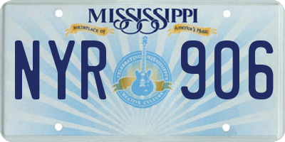 MS license plate NYR906