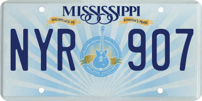 MS license plate NYR907
