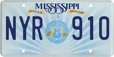 MS license plate NYR910