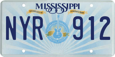 MS license plate NYR912