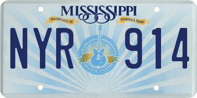 MS license plate NYR914