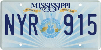 MS license plate NYR915