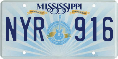 MS license plate NYR916