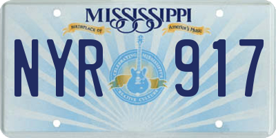 MS license plate NYR917