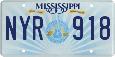 MS license plate NYR918