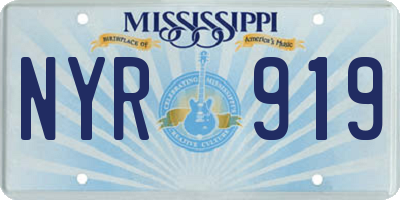 MS license plate NYR919