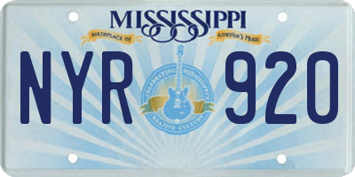 MS license plate NYR920