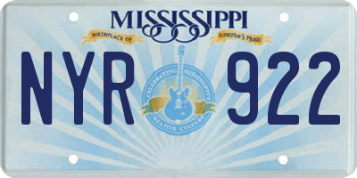 MS license plate NYR922