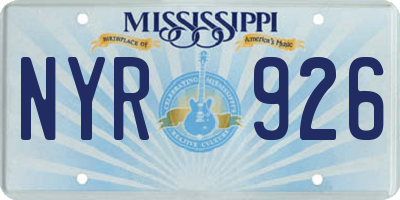 MS license plate NYR926
