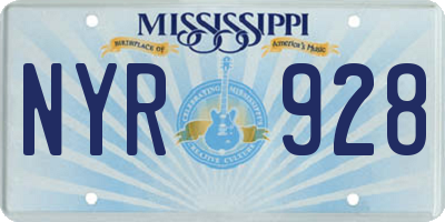 MS license plate NYR928