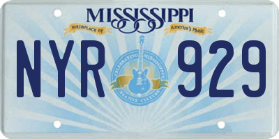 MS license plate NYR929