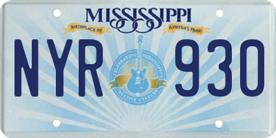 MS license plate NYR930