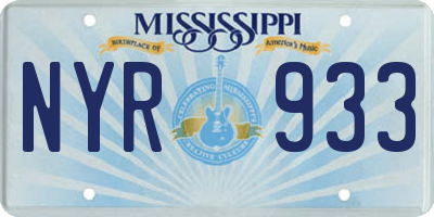 MS license plate NYR933