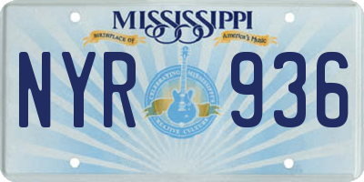 MS license plate NYR936