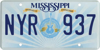 MS license plate NYR937