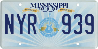 MS license plate NYR939