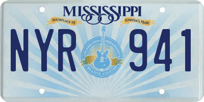 MS license plate NYR941