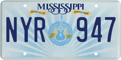 MS license plate NYR947