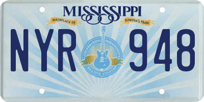 MS license plate NYR948