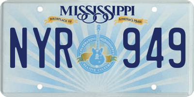 MS license plate NYR949