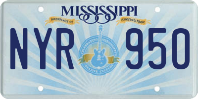 MS license plate NYR950