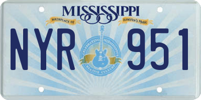 MS license plate NYR951