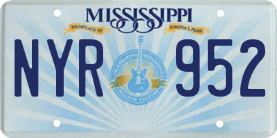 MS license plate NYR952