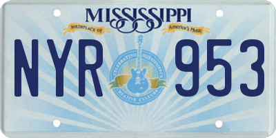 MS license plate NYR953