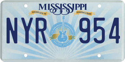MS license plate NYR954
