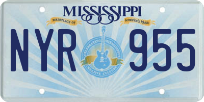 MS license plate NYR955