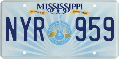 MS license plate NYR959