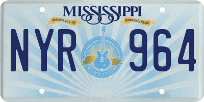 MS license plate NYR964