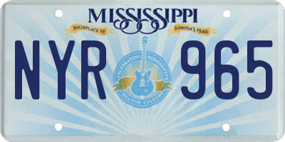 MS license plate NYR965