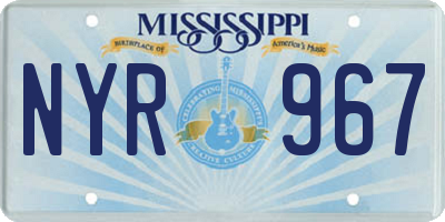 MS license plate NYR967