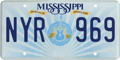 MS license plate NYR969