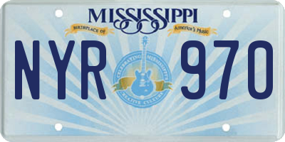 MS license plate NYR970