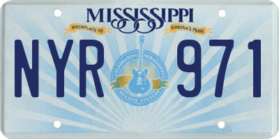 MS license plate NYR971