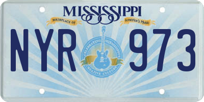 MS license plate NYR973