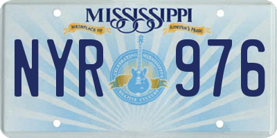 MS license plate NYR976