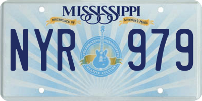 MS license plate NYR979