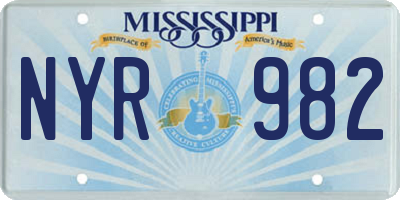 MS license plate NYR982
