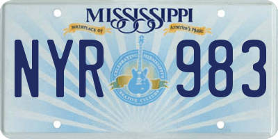 MS license plate NYR983