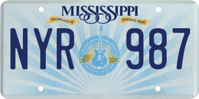 MS license plate NYR987